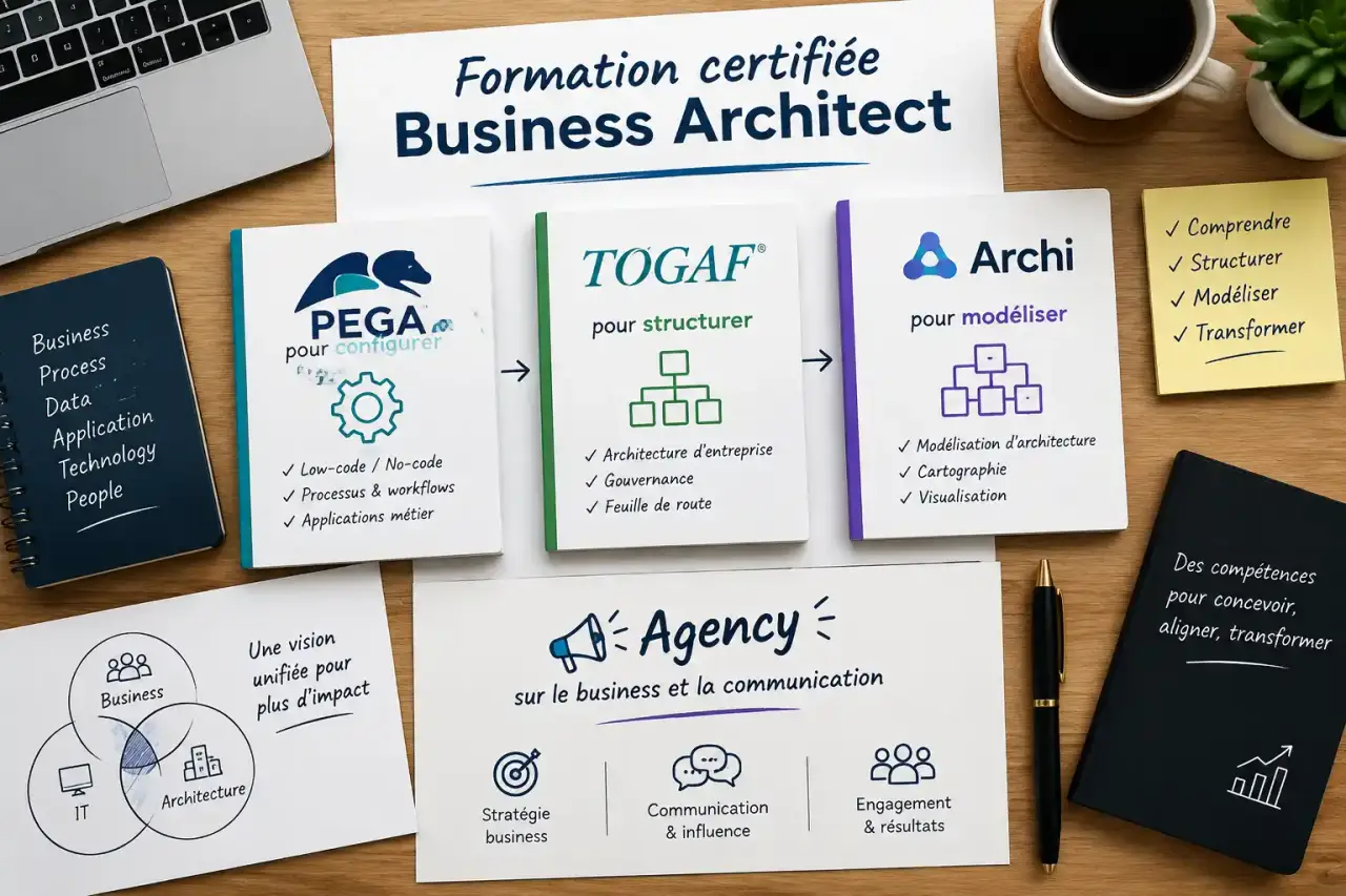 Formation certifiée Business Architect : PEGA pour configurer, TOGAF pour structurer, Archi pour modéliser