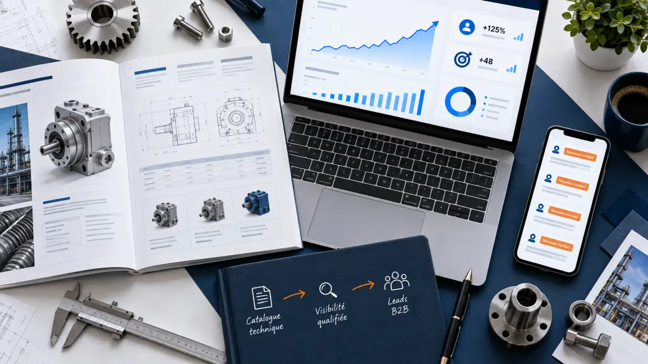 Une agence SEO industrie transforme un catalogue technique en leads qualifiés