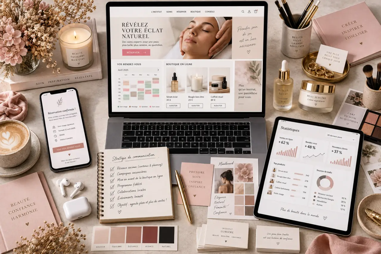 Créez un site d’institut de beauté qui remplit l’agenda et vend en ligne
