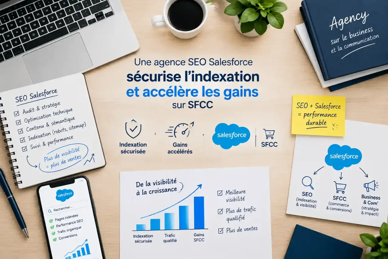 Une agence SEO Salesforce sécurise l’indexation et accélère les gains sur SFCC